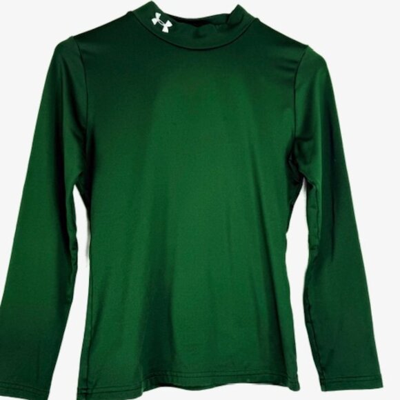 Boy's Under Armor Long-Sleeved Cold Gear Base Layer with Mock Turtleneck Collar - Picture 1 of 8